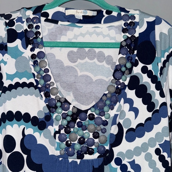 EUC Boden Jewel Bib V Neck Jersey Shift Dress Size 4 - Picture 3 of 6